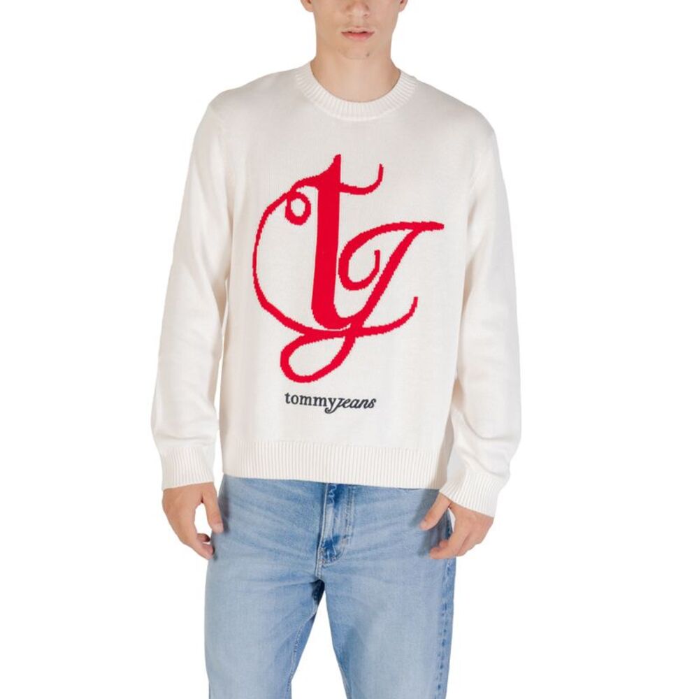 Tommy Hilfiger Jeans TJ Logo Crewneck Sweater Men white Sweaters & Knitwear